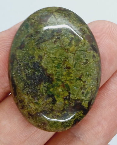 40x30mm Dragon Blood Jasper Flat Back Oval Gemstone Cabochon S2204G