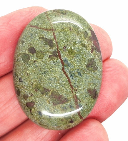 40x30mm Dragon Blood Jasper Flat Back Oval Gemstone Cabochon S2204H