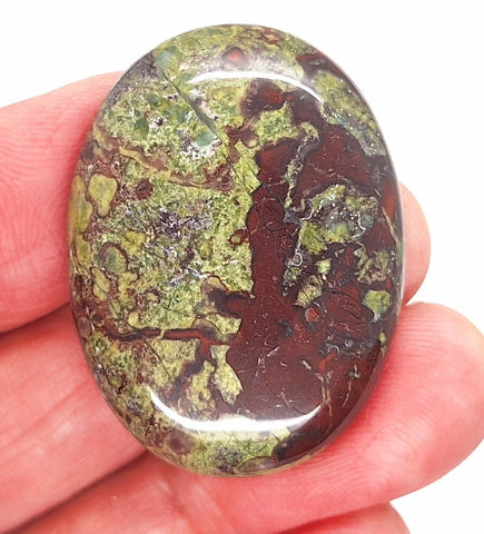 40x30mm Dragon Blood Jasper Flat Back Oval Gemstone Cabochon S2204K