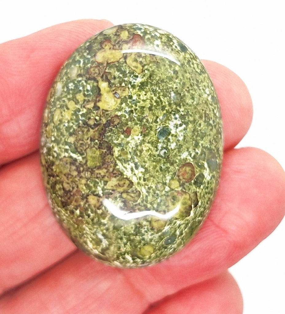 40x30mm Dragon Blood Jasper Flat Back Oval Gemstone Cabochon S2204L