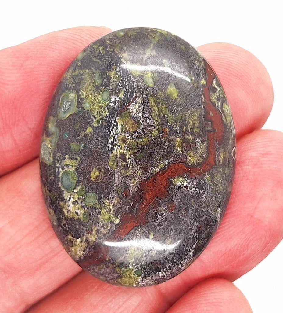 40x30mm Dragon Blood Jasper Flat Back Oval Gemstone Cabochon S2204N