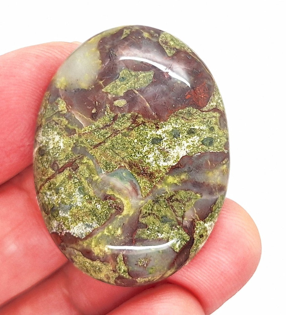 40x30mm Dragon Blood Jasper Flat Back Oval Gemstone Cabochon S2204T