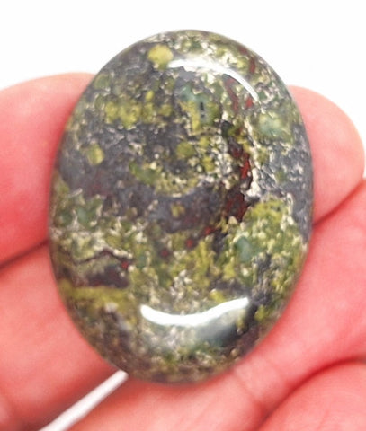 40x30mm Dragon Blood Jasper Flat Back Oval Gemstone Cabochon S2204U