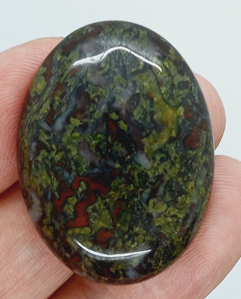 40x30mm Dragon Blood Jasper Flat Back Oval Gemstone Cabochon S2204i