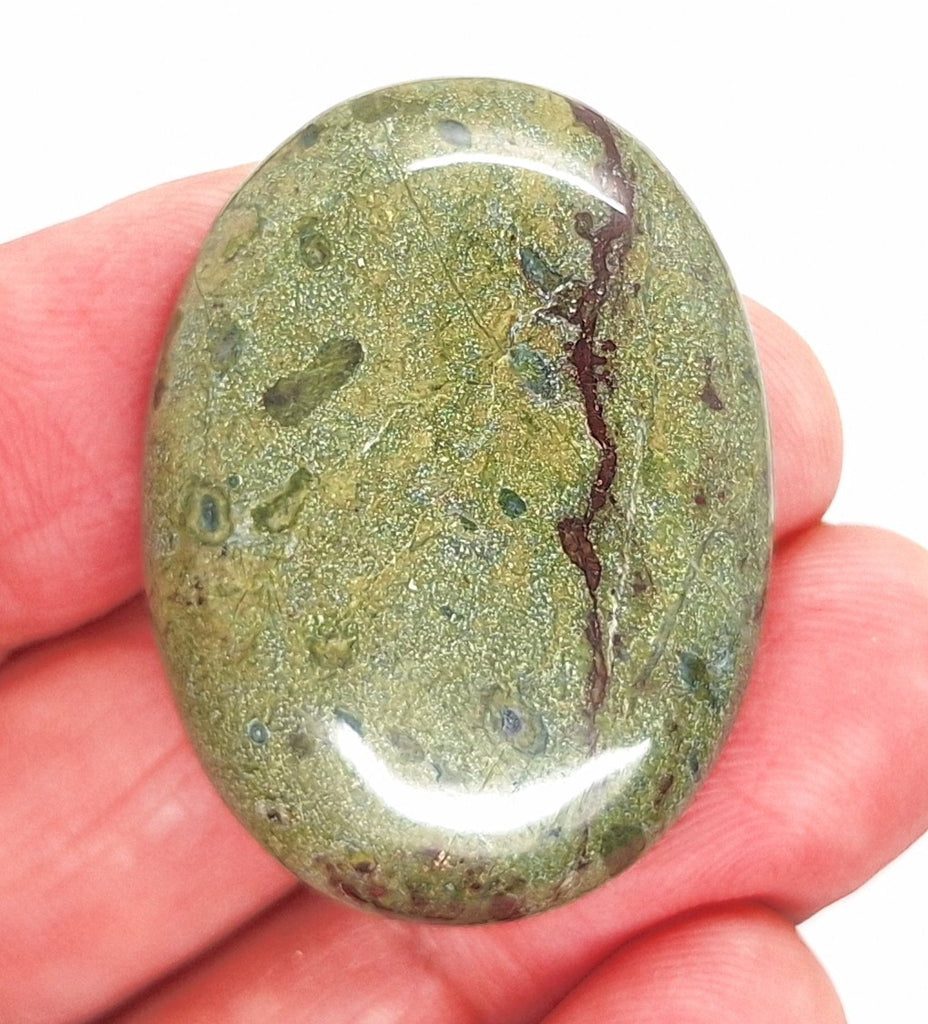 40x30mm Dragon Blood Jasper Flat Back Oval Gemstone Cabochon S2204i