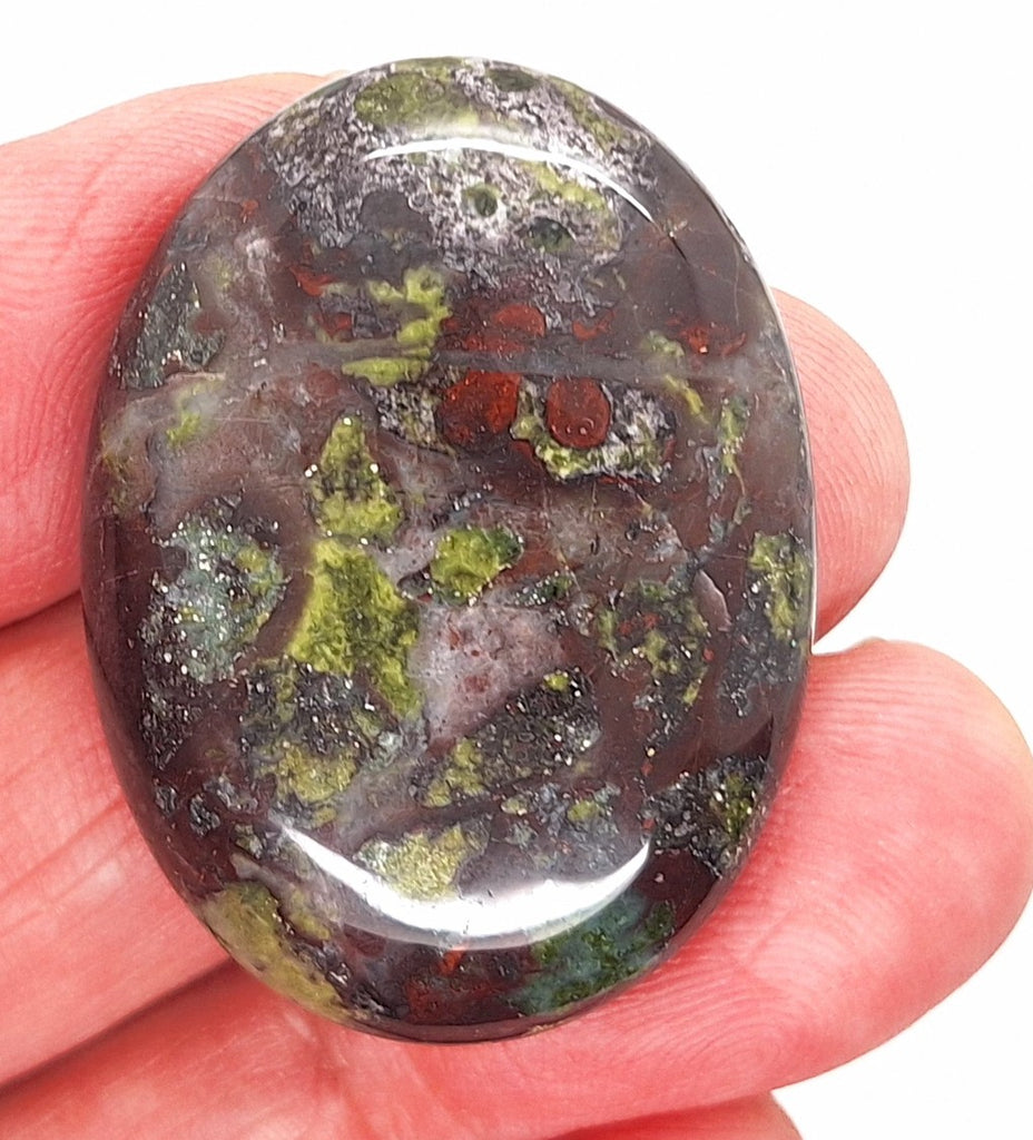 40x30mm Dragon Blood Jasper Flat Back Oval Gemstone Cabochon S2204o