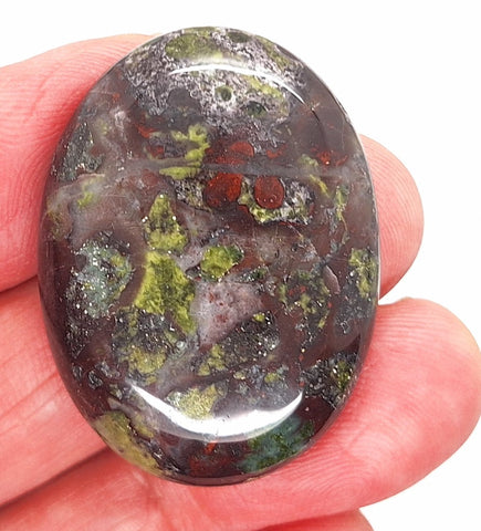 40x30mm Dragon Blood Jasper Flat Back Oval Gemstone Cabochon S2204o