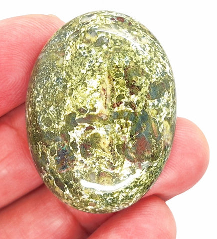 40x30mm Dragon Blood Jasper Flat Back Oval Gemstone Cabochon S2204Q