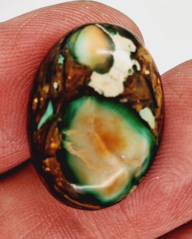 25x18mm Mixed color Copper Matrix Collage Cabochon Oval Flat Back Stone S2206E
