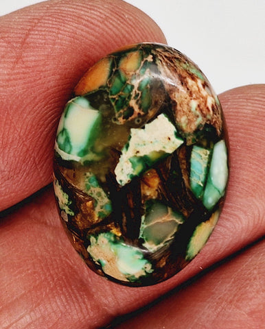 25x18mm Mixed color Copper Matrix Collage Cabochon Oval Flat Back Stone S2206H