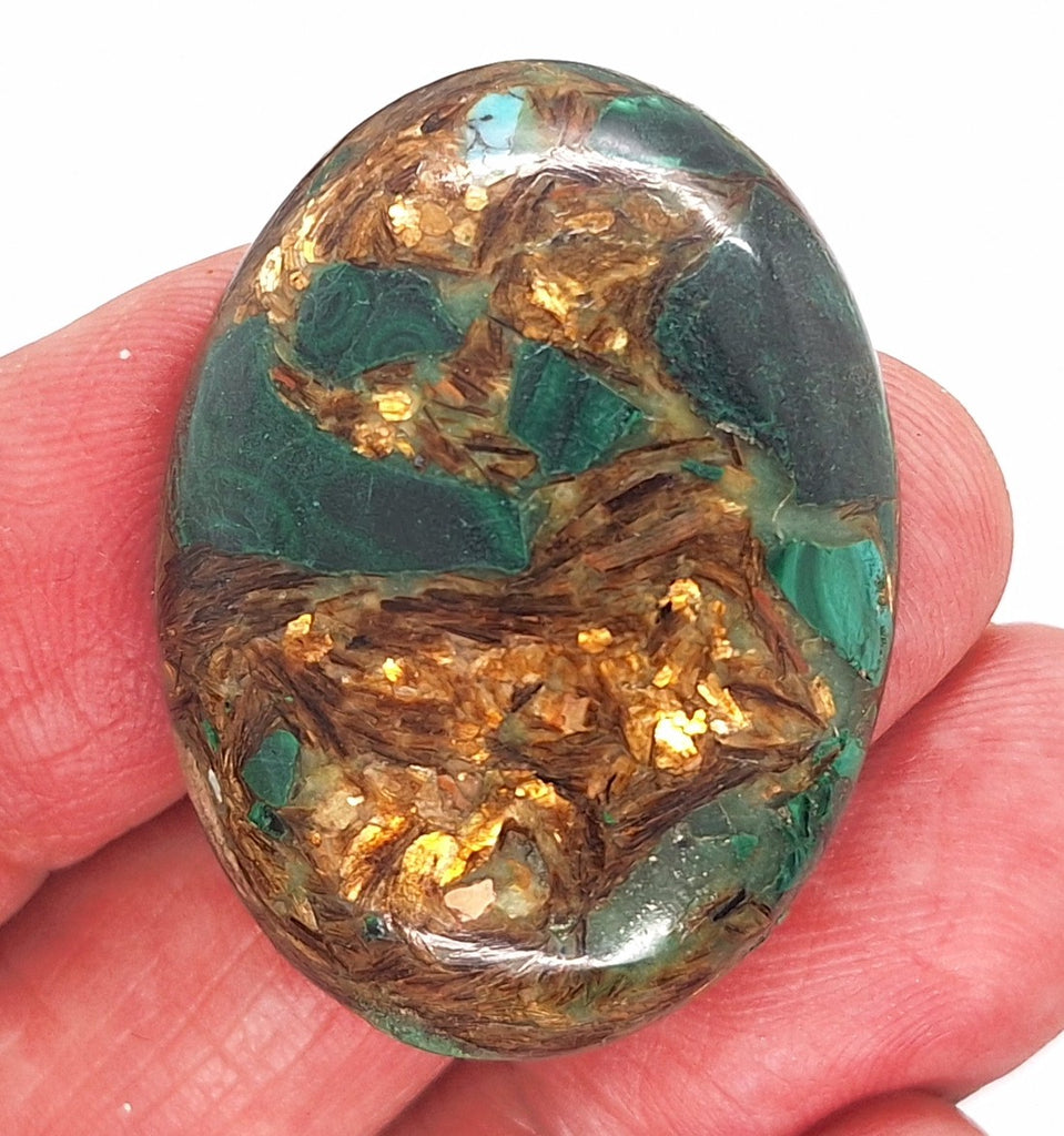 40x30mm Green Matrix Collage Cabochon Stone Flat back oval loose CAB S2212C