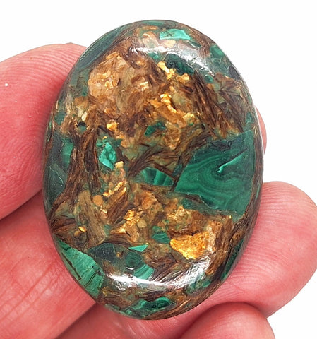 40x30mm Green Matrix Collage Cabochon Stone Flat back oval loose CAB S2212D