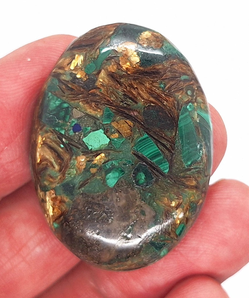 40x30mm Green Matrix Collage Cabochon Stone Flat back oval loose CAB S2212E