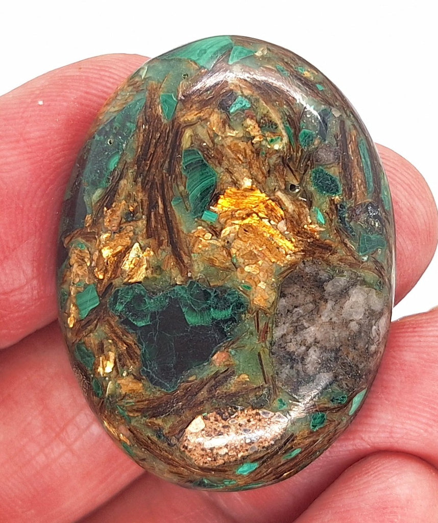 40x30mm Green Matrix Collage Cabochon Stone Flat back oval loose CAB S2212F