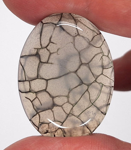 40x30mm Mossy Green Blue Dragon Vein Agate Cabochon Flat Back Oval S2214N
