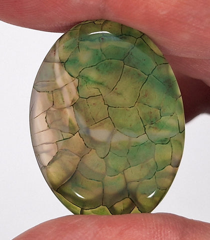 40x30mm Mossy Green Blue Dragon Vein Agate Cabochon Flat Back Oval S2214o