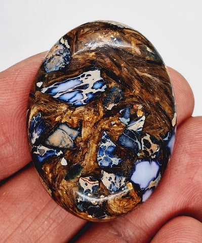 40x30mm Deep Blue Copper Matrix Collage Stone Oval Loose Cabachon Cab  S4000D