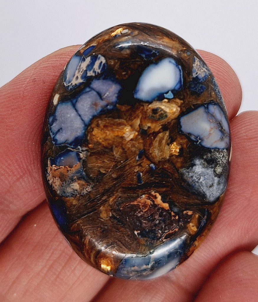 40x30mm Deep Blue Copper Matrix Collage Stone Oval Loose Cabachon Cab  S4000D