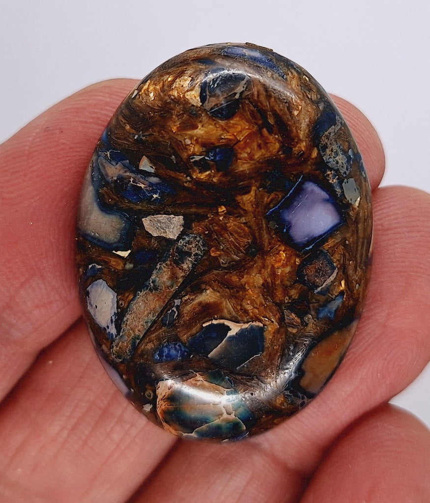 40x30mm Deep Blue Copper Matrix Collage Stone Oval Loose Cabachon Cab  S4000F