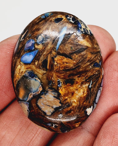 40x30mm Deep Blue Copper Matrix Collage Stone Oval Loose Cabachon Cab  S4000F