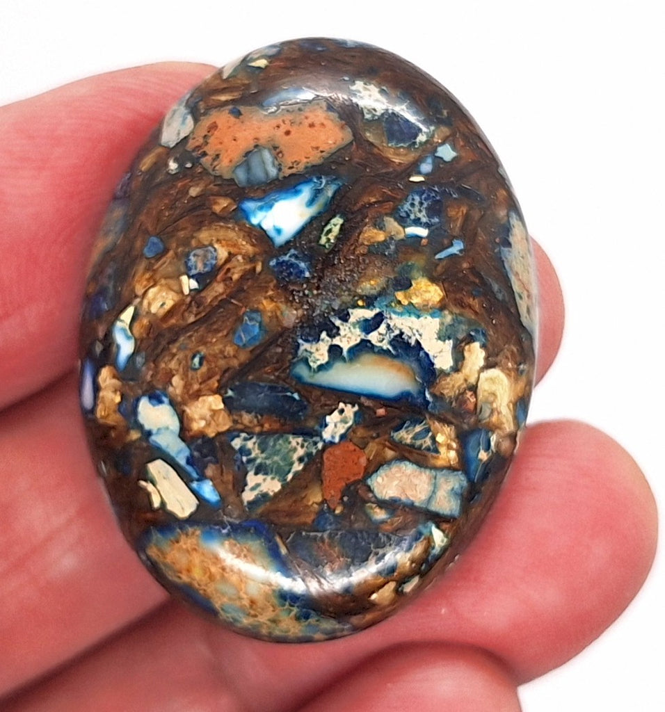 40x30mm Deep Blue Copper Matrix Collage Stone Oval Loose Cabachon Cab  S4000H