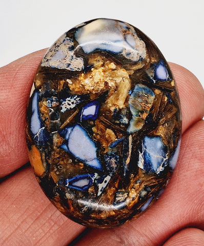40x30mm Deep Blue Copper Matrix Collage Stone Oval Loose Cabachon Cab  S4000H