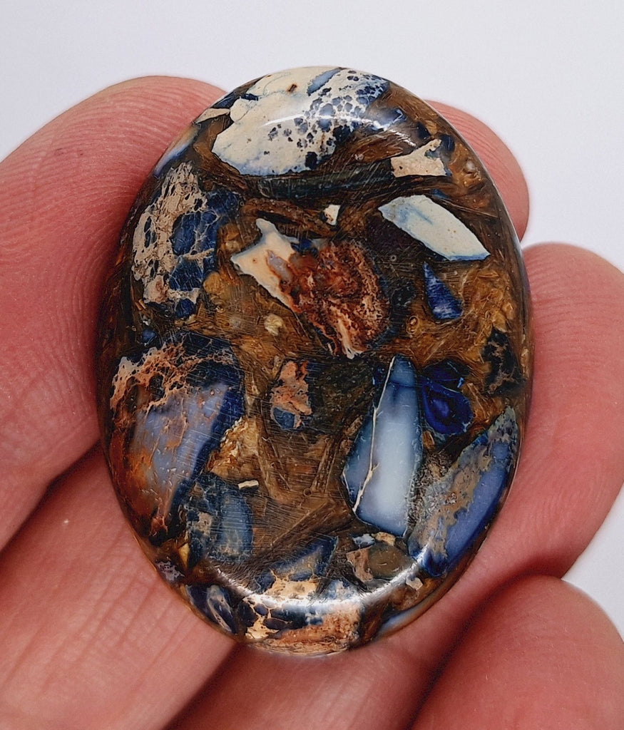 40x30mm Deep Blue Copper Matrix Collage Stone Oval Loose Cabachon Cab  S4000i