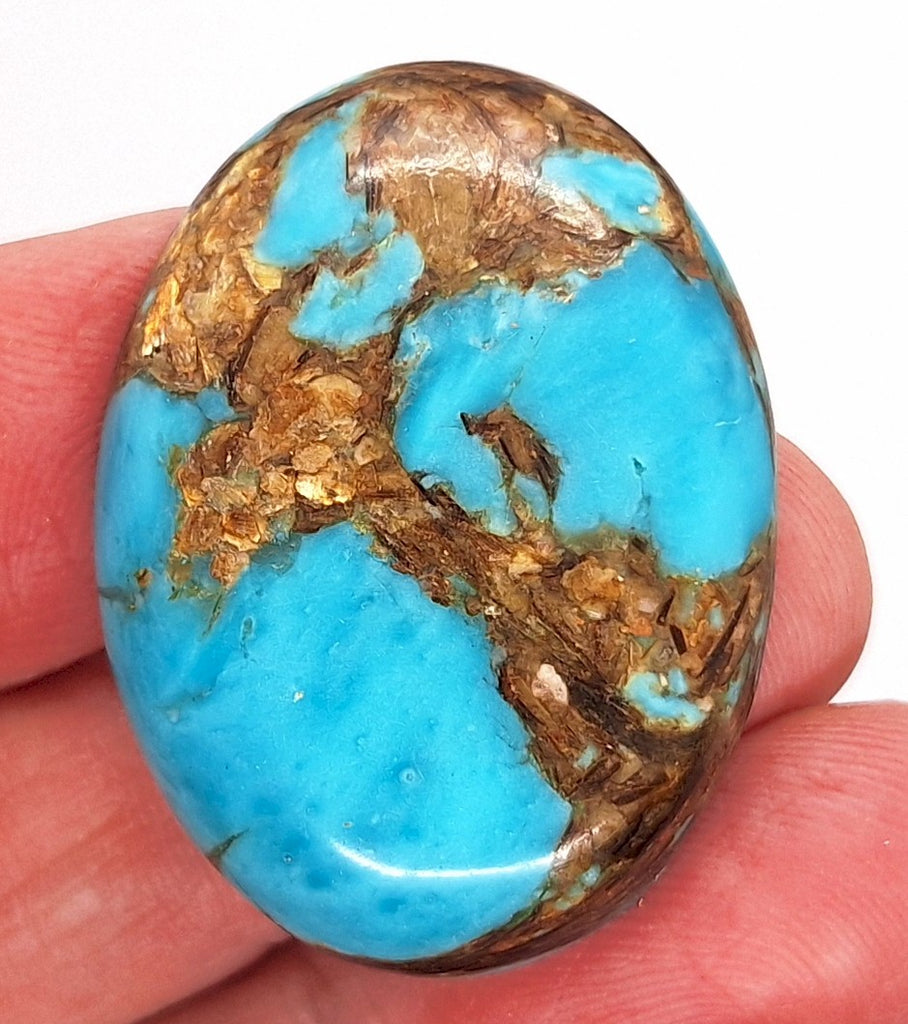 40x30mm Deep Turquoise Copper Matrix Collage Stone Oval Loose Cabachon Cab  S4007B