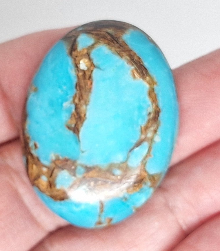 40x30mm Deep Turquoise Copper Matrix Collage Stone Oval Loose Cabachon Cab  S4007K