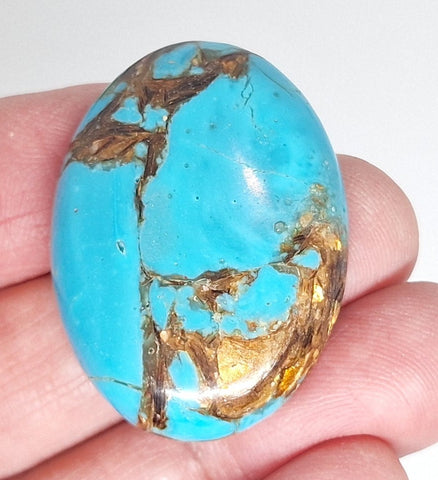 40x30mm Deep Turquoise Copper Matrix Collage Stone Oval Loose Cabachon Cab  S4007i
