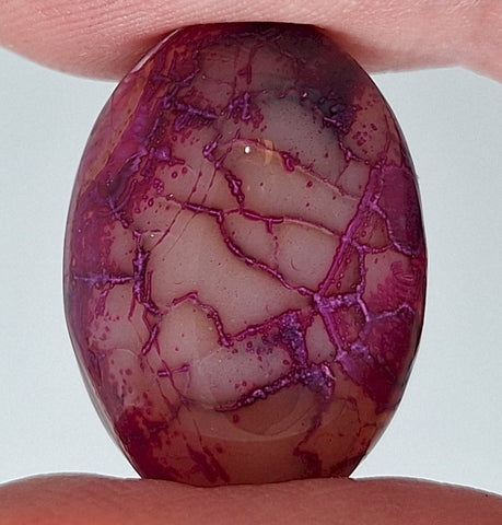 25x18mm Dyed Magenta Deep Pink Dragon Vein Agate Cabochon Stone S4008E