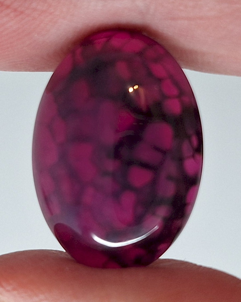 25x18mm Dyed Magenta Deep Pink Dragon Vein Agate Cabochon Stone S4008L