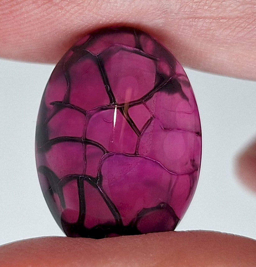 25x18mm Dyed Magenta Deep Pink Dragon Vein Agate Cabochon Stone S4008N