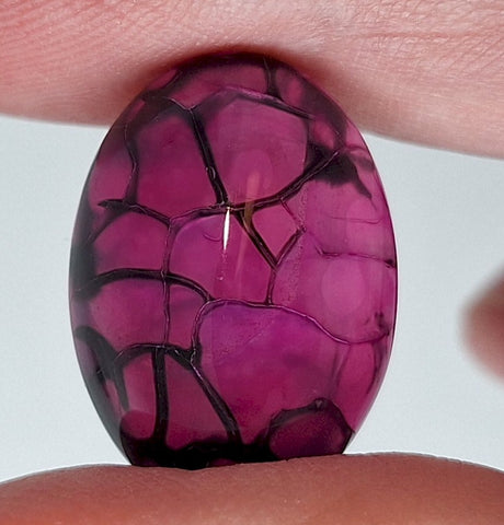 25x18mm Dyed Magenta Deep Pink Dragon Vein Agate Cabochon Stone S4008N