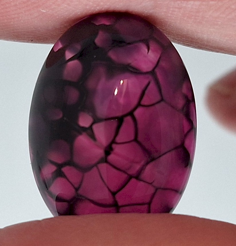 25x18mm Dyed Magenta Deep Pink Dragon Vein Agate Cabochon Stone S4008o