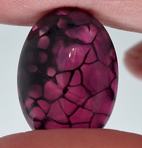 25x18mm Dyed Magenta Deep Pink Dragon Vein Agate Cabochon Stone S4008o