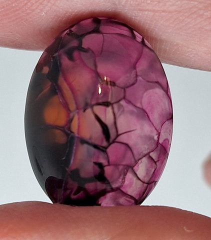 25x18mm Dyed Magenta Deep Pink Dragon Vein Agate Cabochon Stone S4008q