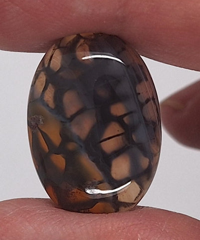 25x18mm Dyed Amber Red Brown Dragon Vein Agate Cabochon Stone S4038F