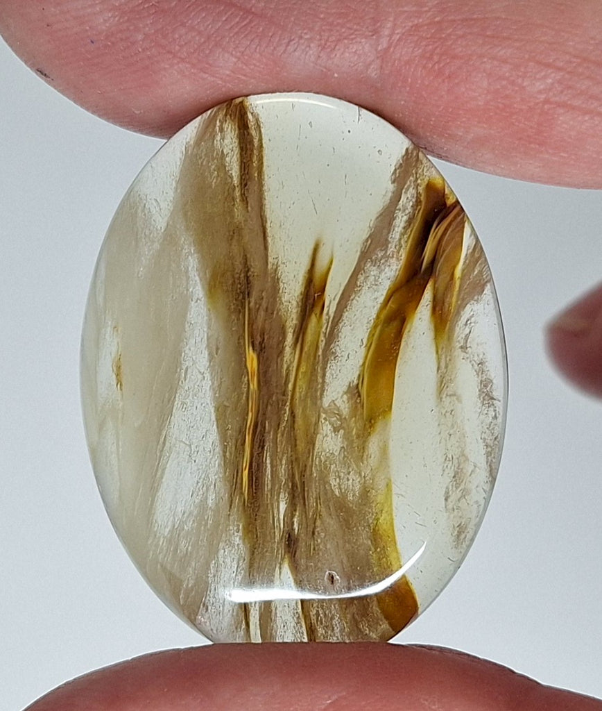 40x30mm Tiger Skin Oval Flat Back Glass Cabochon S4081C