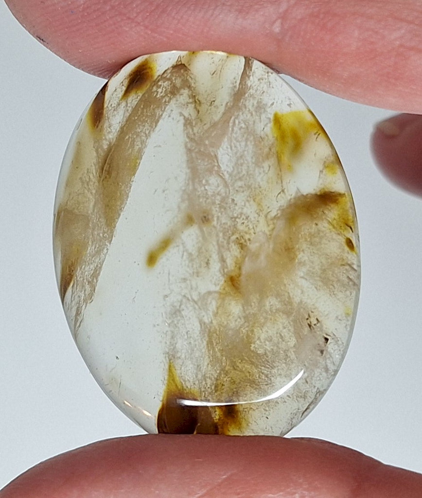 40x30mm Tiger Skin Oval Flat Back Glass Cabochon S4081D