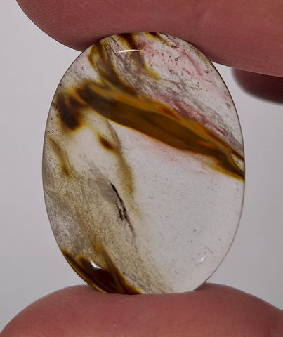 40x30mm Tiger Skin Oval Flat Back Glass Cabochon S4081E