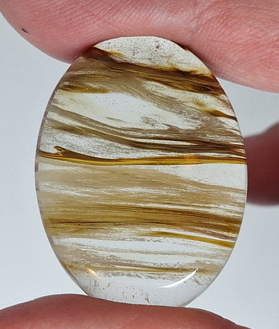 40x30mm Tiger Skin Oval Flat Back Glass Cabochon S4081H