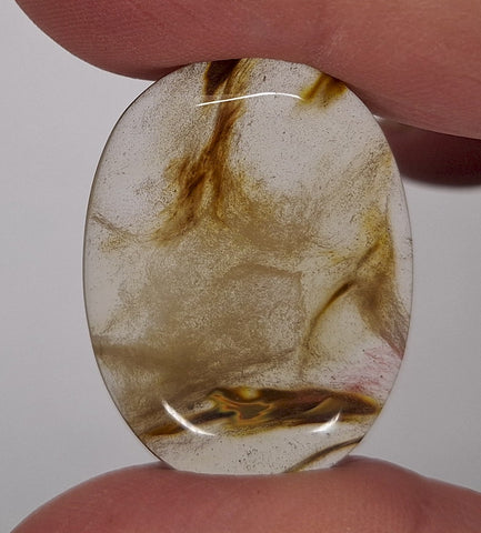 40x30mm Tiger Skin Oval Flat Back Glass Cabochon S4081N