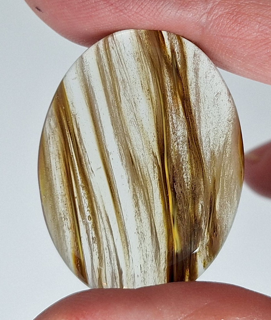 40x30mm Tiger Skin Oval Flat Back Glass Cabochon S4081i