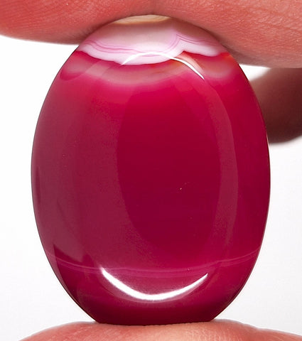 40x30mm Banded Agate Dyed Red to Purple Flat Back Gemstone Cabochon S4092i