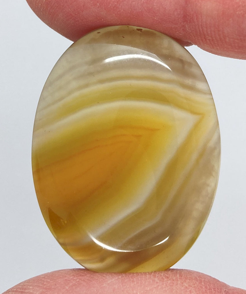 40x30mm Banded Agate Dyed Yellow Cabochon Gemstone S4093A
