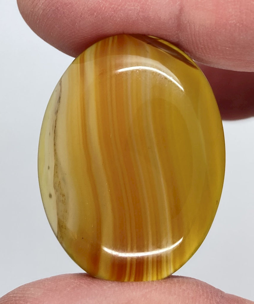 40x30mm Banded Agate Dyed Yellow Cabochon Gemstone S4093C