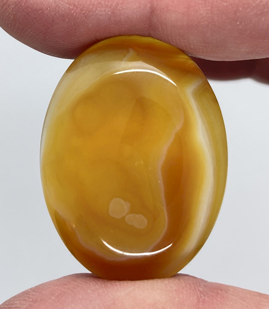 40x30mm Banded Agate Dyed Yellow Cabochon Gemstone S4093E