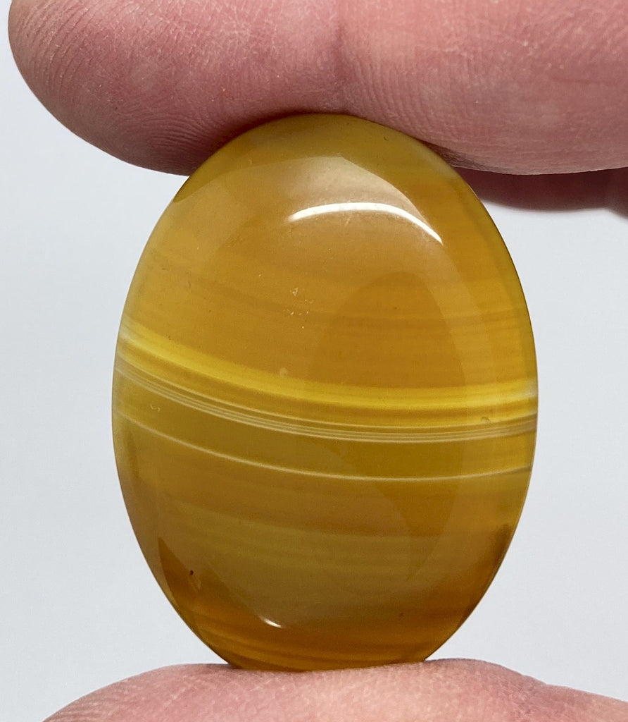 40x30mm Banded Agate Dyed Yellow Cabochon Gemstone S4093F