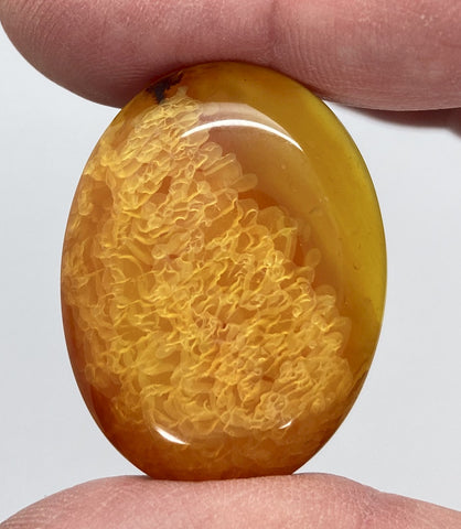 40x30mm Banded Agate Dyed Yellow Cabochon Gemstone S4093G